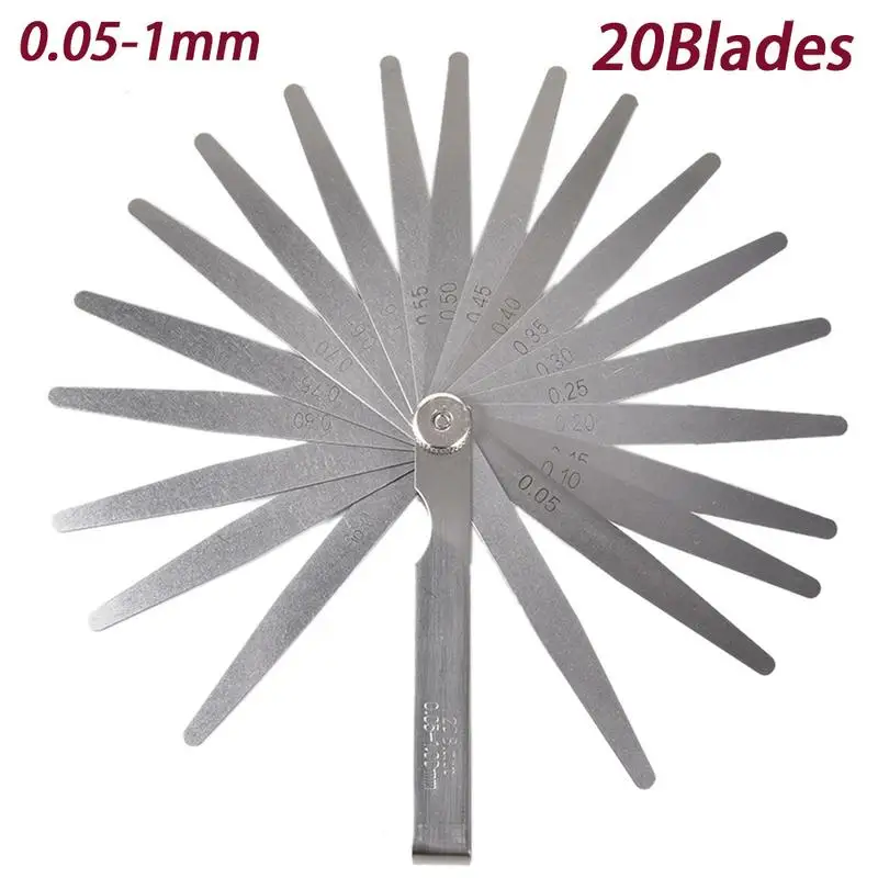 Metric Feeler Gauge 17/20 Blades Set Tappet Gap Measure Tool Range 0.02/0.05mm Valve Motorcycle Measurement