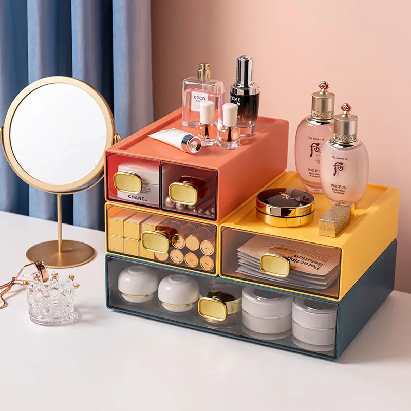 

Drawer Type Desktop Storage Box Cosmetics Desk Desk Dormitory Stationery Organization Storage Box Desk Shelf Artifact