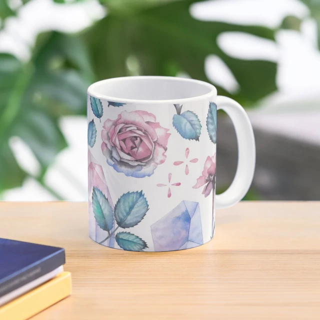 Cute watercolor collection of roses and crystals Coffee Mug Original Stanley  Cups - AliExpress