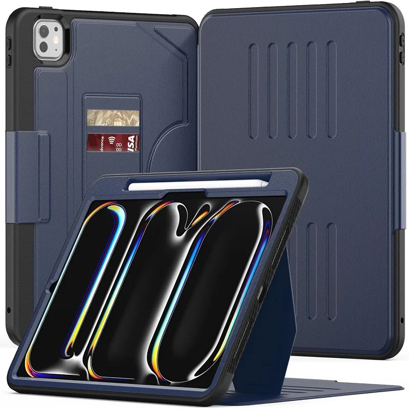 Shockproof Rugged Tablet Case with Multi-Angle Kickstand and PU Leather Finish