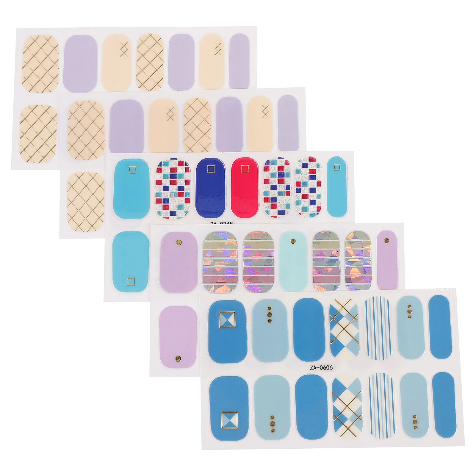 

5 Sheets Nail Stickers Ultra-thin Adhesive Full Coverage Manicure DIY Decals