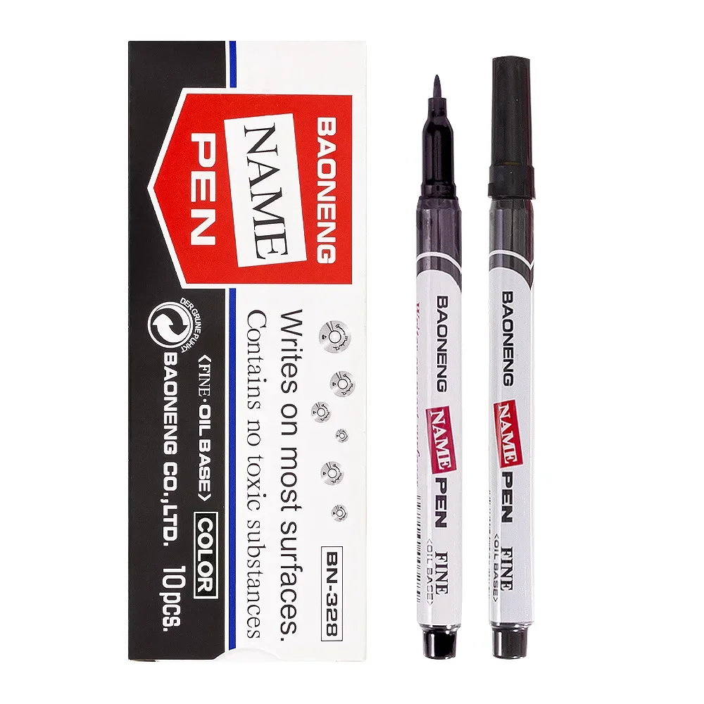 10 Stück nicht löschbare Marker auf Ölbasis, feine Linienbreite