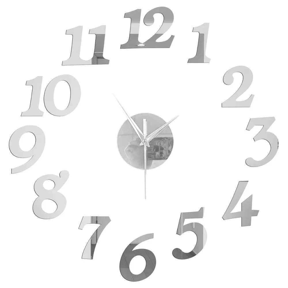 27inch Nordic Wall Clock Dining Restaurant Cafe Decorative Wall Mirror Sticker Acrylic Face Silent Clocks Living Room Decoration