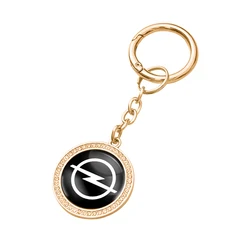 Elegant Tumbled Leather Keychain with Alloy Keyring Pendant Accessory (Gold)