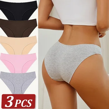 3 pezzi slip in cotone da donna intimo senza cuciture mutandine da donna slip sexy traspiranti lingerie morbida da donna elasticizzata femminile
