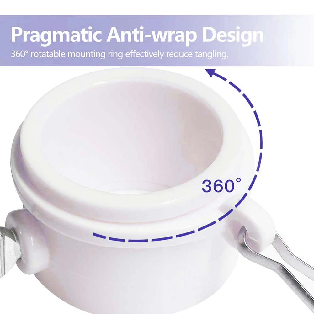 2pcs Plastic Flag Pole Rings 360 Degree Rotating Flagpole Flag Mounting Rings Carabiners AntiWrap 0.8 To 1.26 Inch