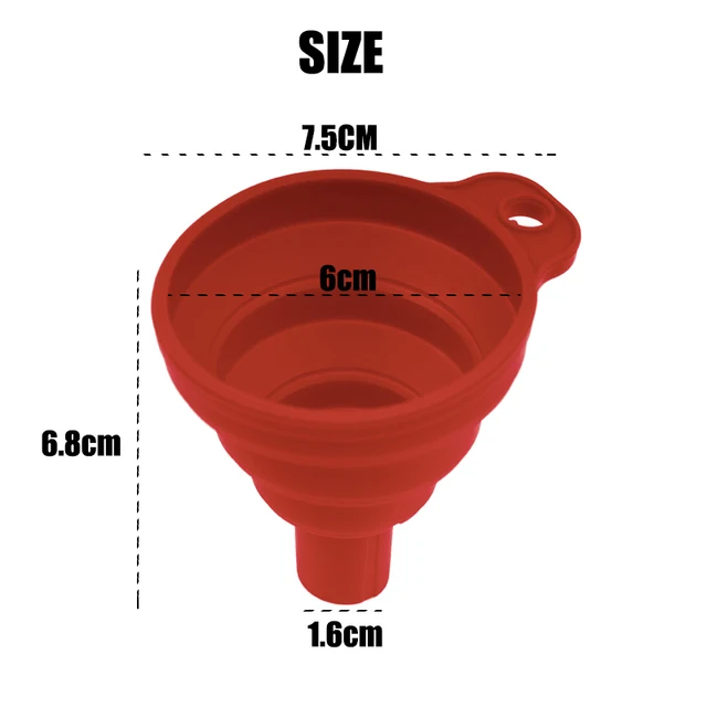 Car Auto Engine Funnel Gasoline Oil Fuel Petrol Diesel Liquid Washer Fluid Change Fill Transfer Universal Collapsible Silicone - Image 3