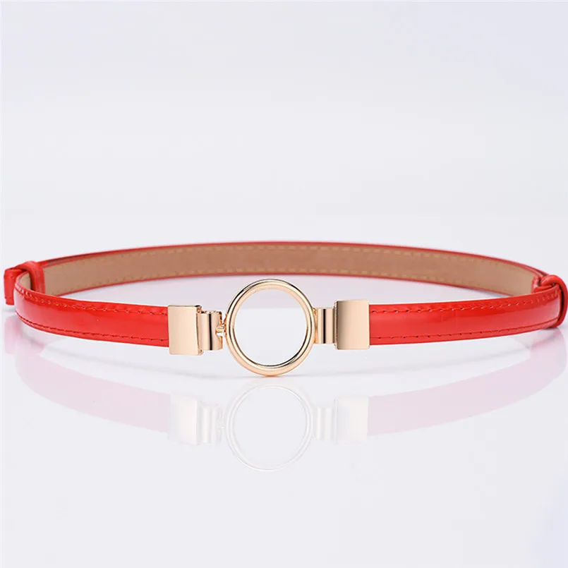 Fashion Slim Belt for Women Round Metal Buckle PU Leather Cute Red Khaki White Waistband Cinto пояс женский Luxury Designer custom china designer hat collar clothes lapel cute cartoon anime nature logo gold metal hard enamel lapel pin custom bulk