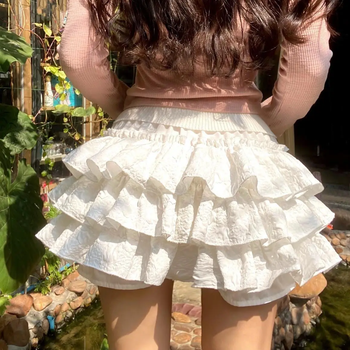 

Женские летние шорты в стиле "Лолита", многослойная Милая Мини-юбка с оборками и высокой талией Y2k, юбка-пачка