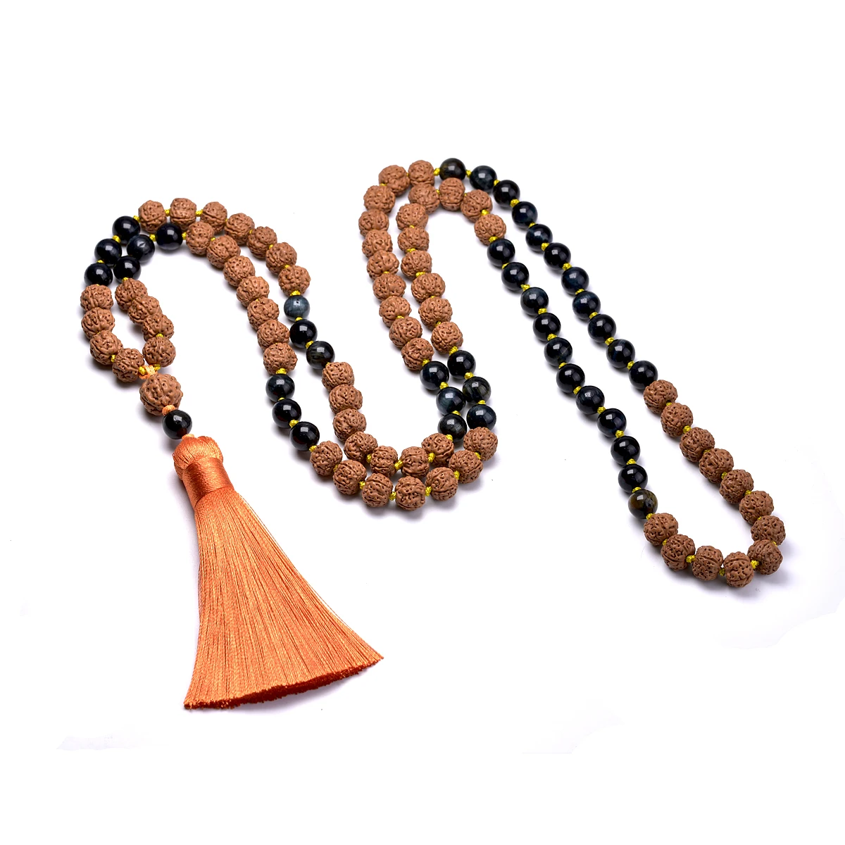 Wonder Care Certified Rudraksha Mala 5face(Panchmukhi) Auténtico Rudraksha Beads Ornamento Rosario Japa Mala Beads Collar Puja | Cuentas De Oración | Cuentas De Meditación