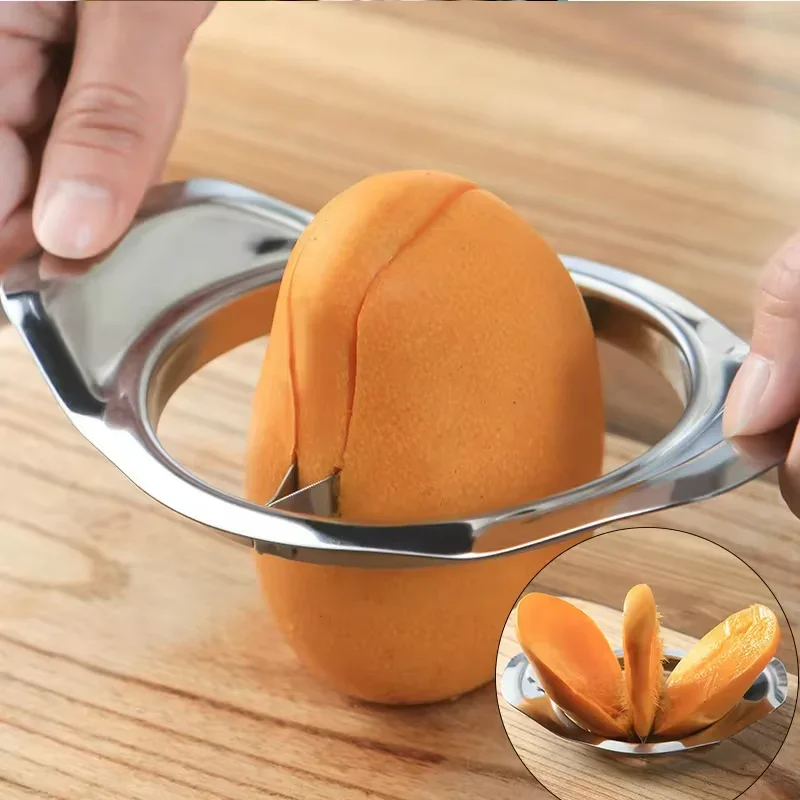 Fruit Corer Mango Slicer Mango Peeler Steel Knife Fruit Cutting Tool Cutter Corer Household Kitchen Tool fruit cutter