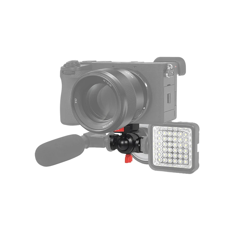 DSLR 카메라 삼각대 볼 헤드, 1/4 스레드 콜드 슈 마운트, V 포트 퀵릴리즈 플레이트, 필 라이트 마이크 스탠드, 최대 하중 12kg