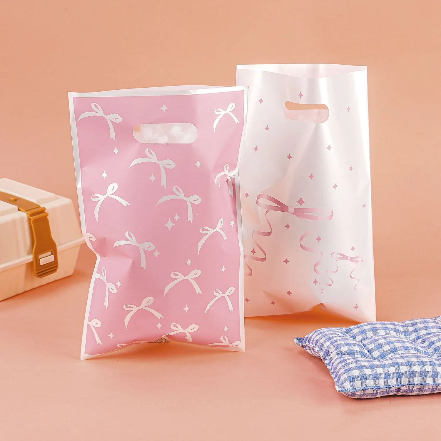 10/30/50Pcs Rosa Schleife Geschenk Tasche Süßigkeiten Taschen Geburtstag Party Goodie Geschenk Taschen Für Mädchen Braut engagement Baby Dusche Liefert