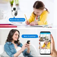 Caméra WIFI à ampoule E27 8MP, Zoom 8X, double objectif, Surveillance intérieure, suivi humain, Audio bidirectionnel sans fil, Vision nocturne couleur 4