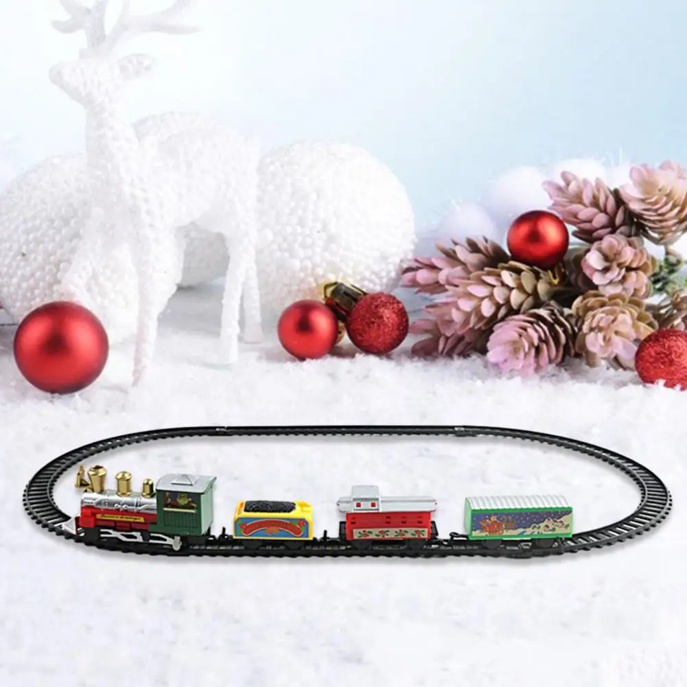 Надежный Электрический поезд, винтажный Рождественский семейный поезд с подсветкой, развлекательный подарок для детей, новинка