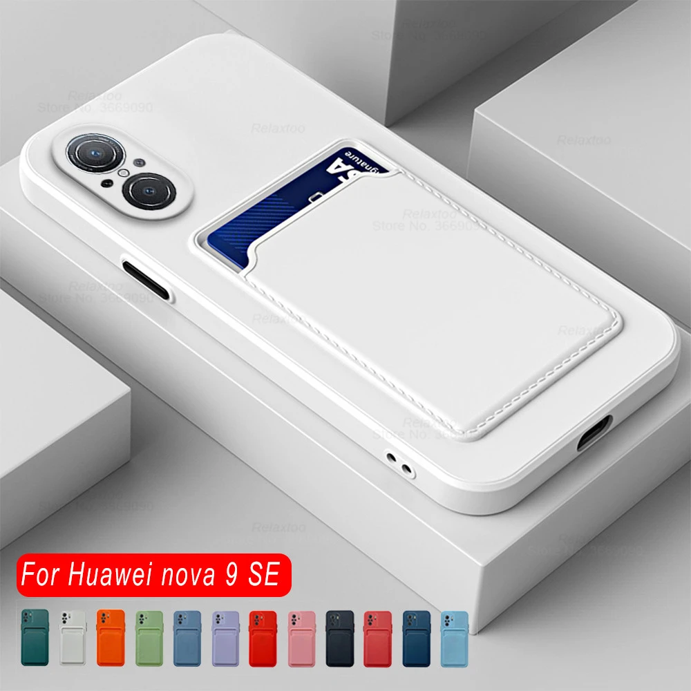 iphone se clear case Hauwei nova9 se case color wallet card slot soft silicone phone covers for Huawei nova 9 SE 5G 9se nova9se 4G shockproof coques iphone se wallet case
