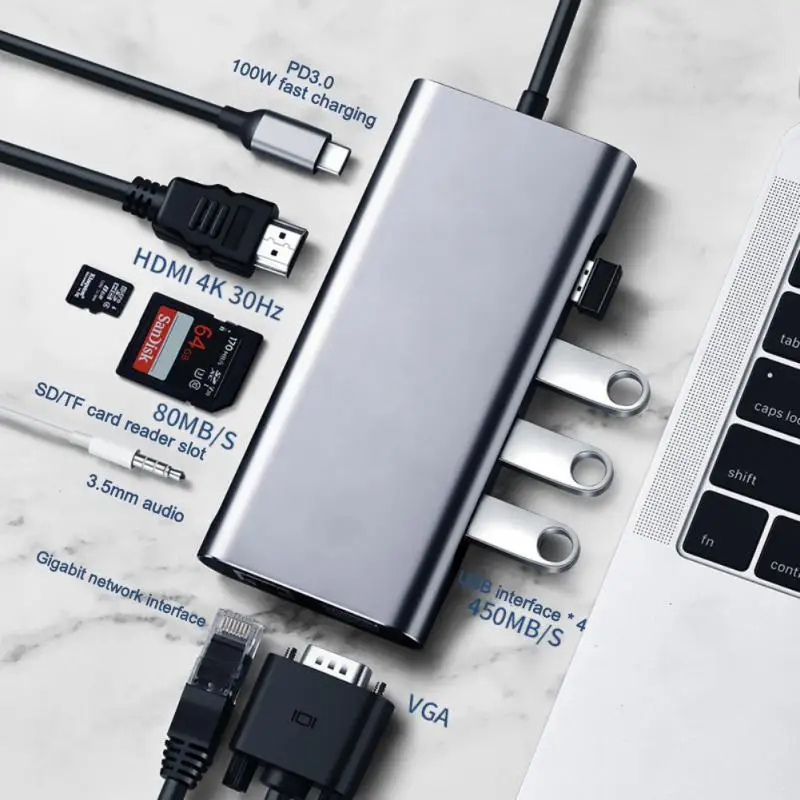 

Док-станция 11 в 1 с USB-c на HDMI, 100 м