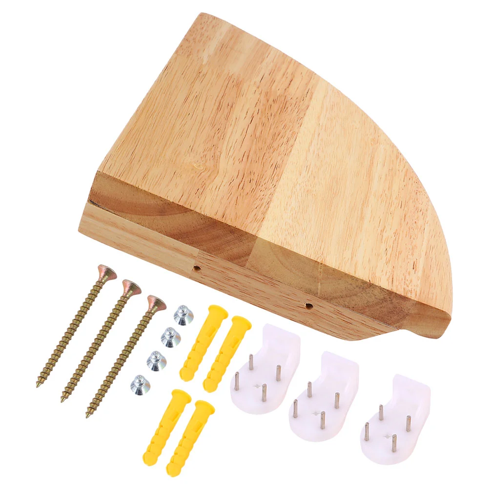 

Rubberwood Scalloped Divider Corner Wall Shelf for Decorative Storage in Bedroom, Living Room and Kitchen