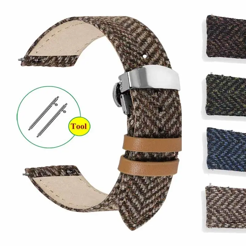 Cinturino Per Orologio In Pelle Vintage 18Mm 20Mm 22Mm Bracciale Cinturino In Nylon Retrò Per Samsung Galaxy Watch 6 5 4 Per Longines Per Huawei Gt