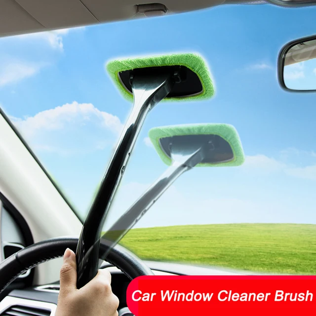 Auto Cleaning Wash Tool with Long Handle Car Window Cleaner Washing Kit Windshield Wiper Microfiber Wiper Cleaner Cleaning Brush 3