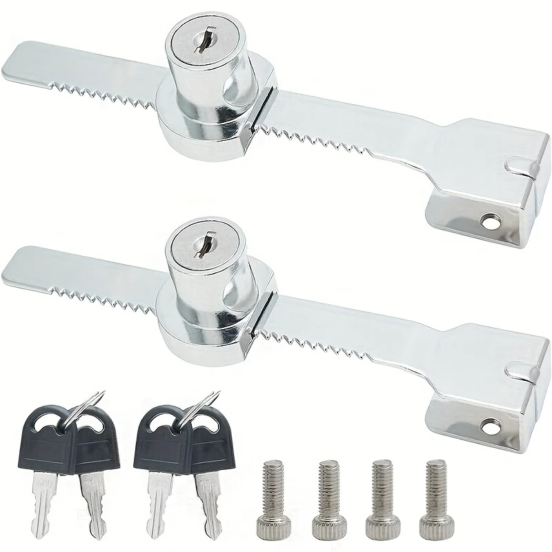 1-5Pcs Sliding Glass Door Lock With Key Showcase Chrome Finish Security Slide Case Proof Safety Cabinet Glass Doors