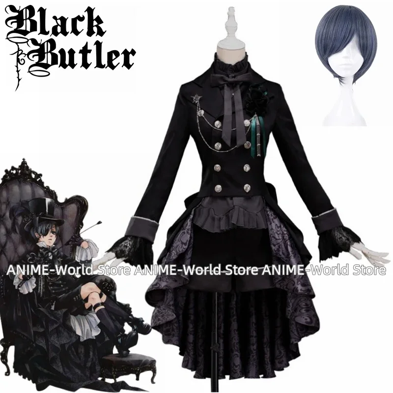 

Sexy anime Black Butler Ciel Phantomhive cosplay man suit full set costume for Christmas party Halloween cosplay