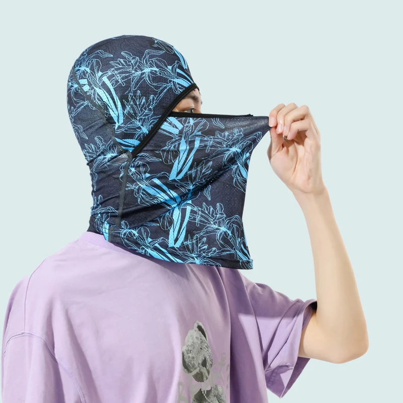 Summer Cool Balaclava Ice Silk Motorcycle Neck Cycling Helmet Full Face Hood Sun Anti-UV Protection Sports Face Cover Hat balaclava mask cycling headwear sunproof headwear