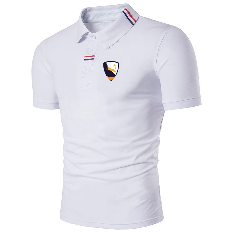S28f2499e934b43798eca5ad3c12f743a6 Solid Color Men's Polo Casual Short Sleeve Lapel Shirt Fashion Street T-Shirt