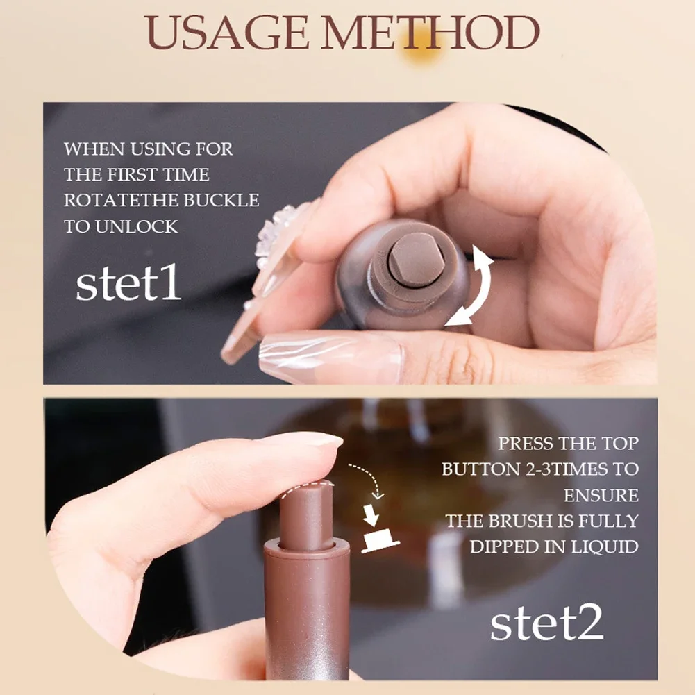 Pressing Eyebrow Pen Natural Wild Microblade Brow Effect Quick Drying Waterproof Lasting Durable Eyebrow Coloring Cosmetic 6