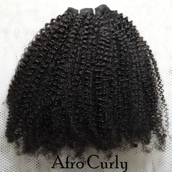 IXTUYLLY Human Hair Weft 4C Afro Kinky Curly Virgin Brazilian Human Hair Extensions Weave Bundles Weaving African Black Women 1