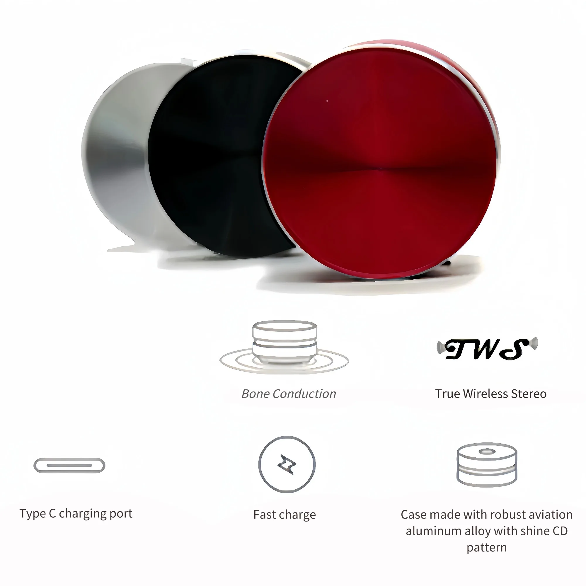 Bone Conduction Wireless Speaker Mini Carry High Fidelity Sound Quality with Absorbable Suction Cup Wireless TWS Speaker