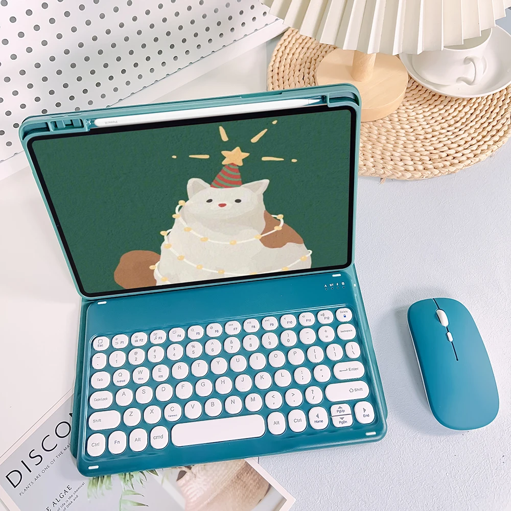 Enhanced Wireless Bluetooth Keyboard and Mouse with Tablet Case and Pencil Cover