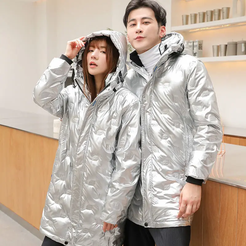 Puffer Jacket Men and Women Clothing 2022 New Down Jacket Bright Face Korean Trend Loose Couple Winter Thick Warm Coat Abrigos
