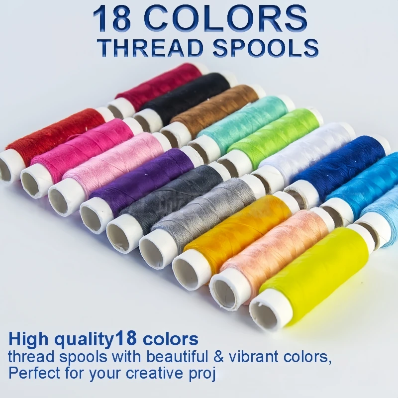 휴대용 바느질 키트 세트 (실, 바늘, 가위, 줄자, 단추, 자수실, 수공예 바느질 도구 포함)