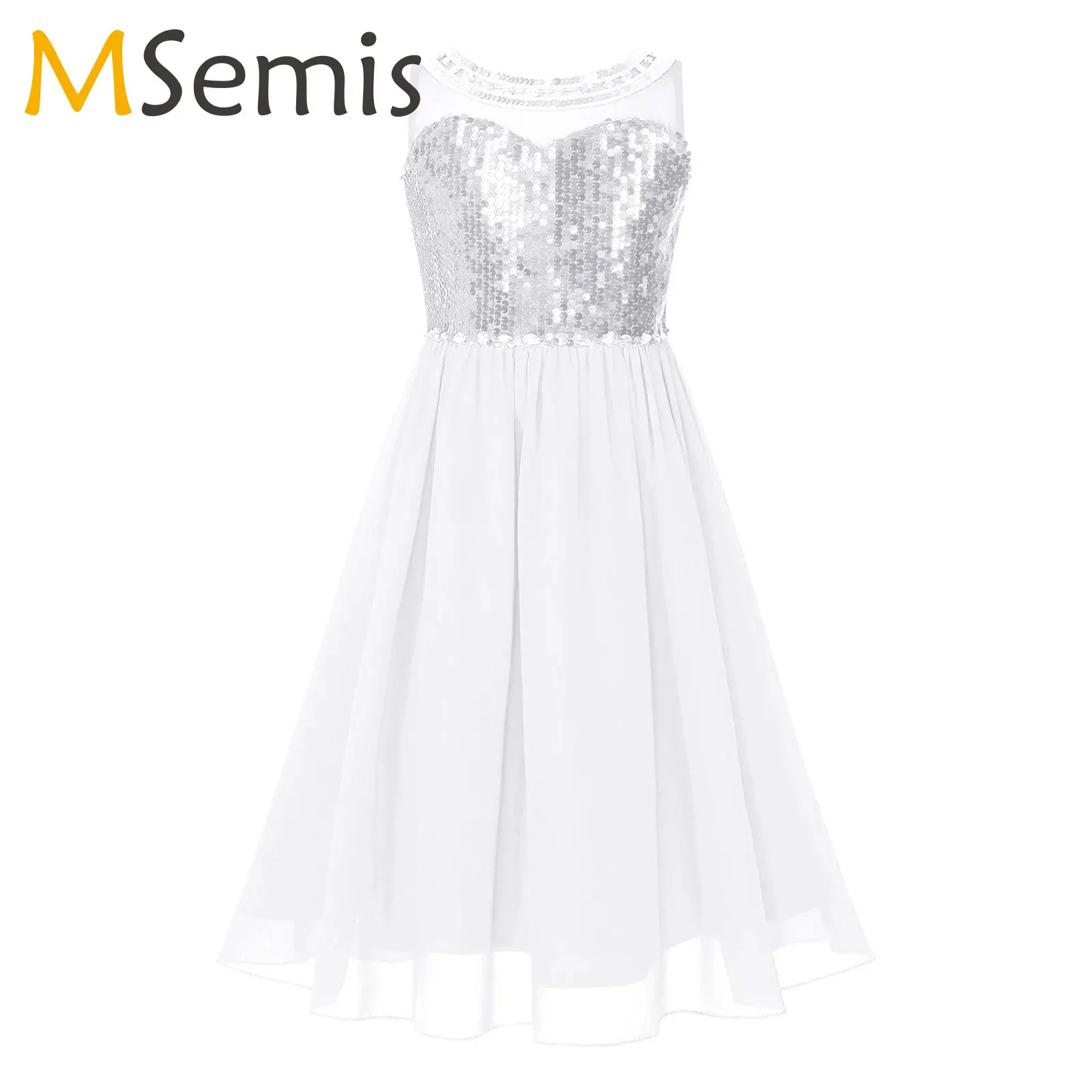 

Детское шифоновое платье принцессы, блестящее платье с блестками для девочек, шифоновое современное танцевальное платье, платье для дня рождения, школы, торжества, коктейля, свадьбы