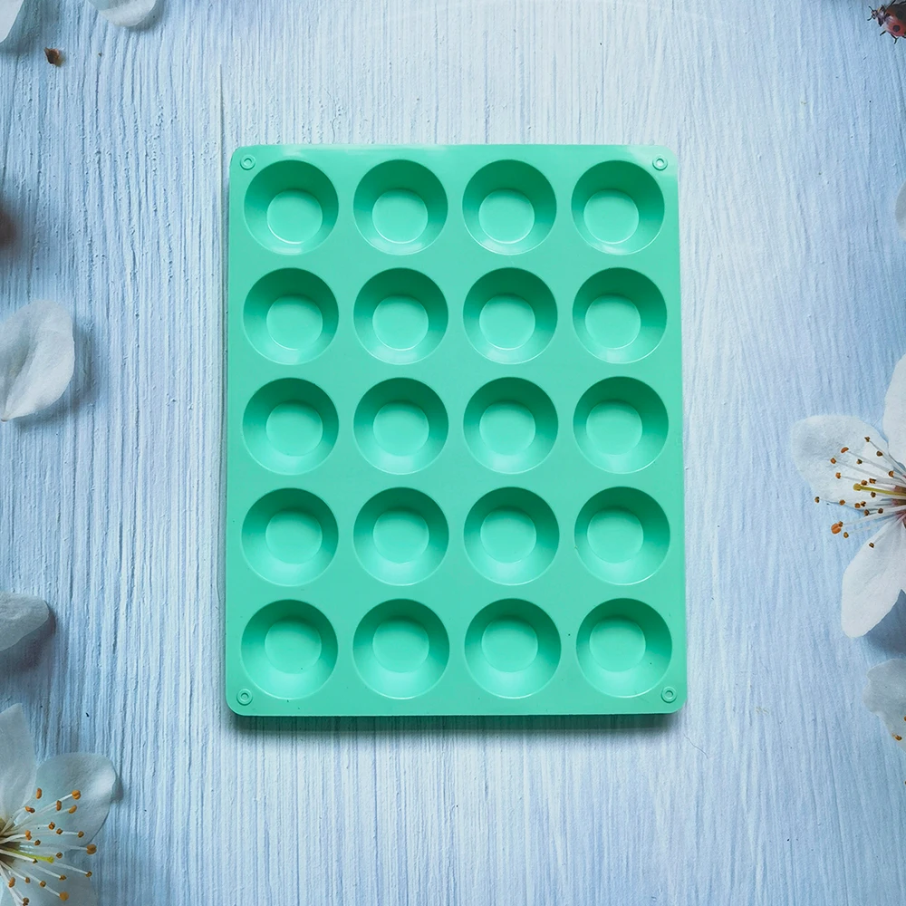 

20Cavity Round Disc Baking Silicone Mold Circle Epoxy Resin Soap Tray Chocolate Cake Pie Custard Tart Muffin Eggs Bakeware Tools