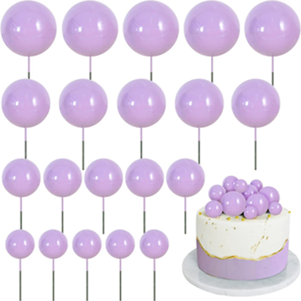 Pink and Purple Glitter Balloon Cake Topper Set - 20 Pieces