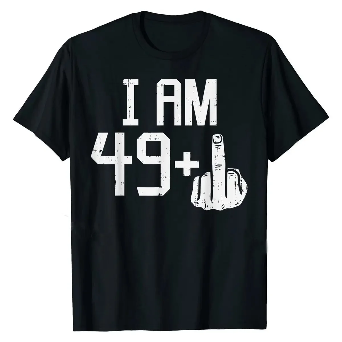 Herren 49 1 plus Mittelfinger fünfzig lustige 50 Jahre 50. Geburtstag Geschenk T-Shirt T-Shirts Grafikdesign Baumwolle lässig Mann T-Shirts Design