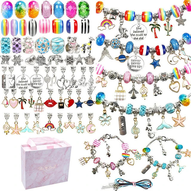 Charm Bracelet Making Kit DIY Jewelry Making Supplies Beads Unicorn Mermaid  Crafts Handmade Gifts Set for Girls Teens Age - AliExpress