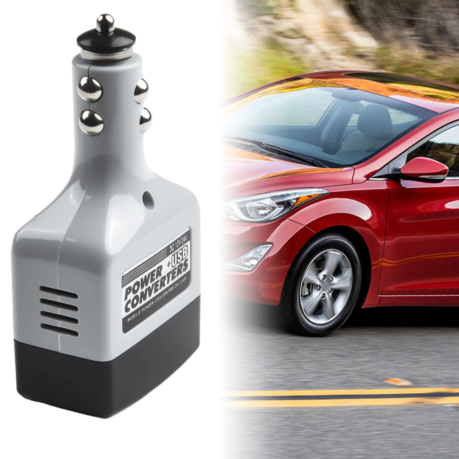 

12v/24v to 220V DC to AC Car Power Converter Adapter Inverter USB Outlet Charger