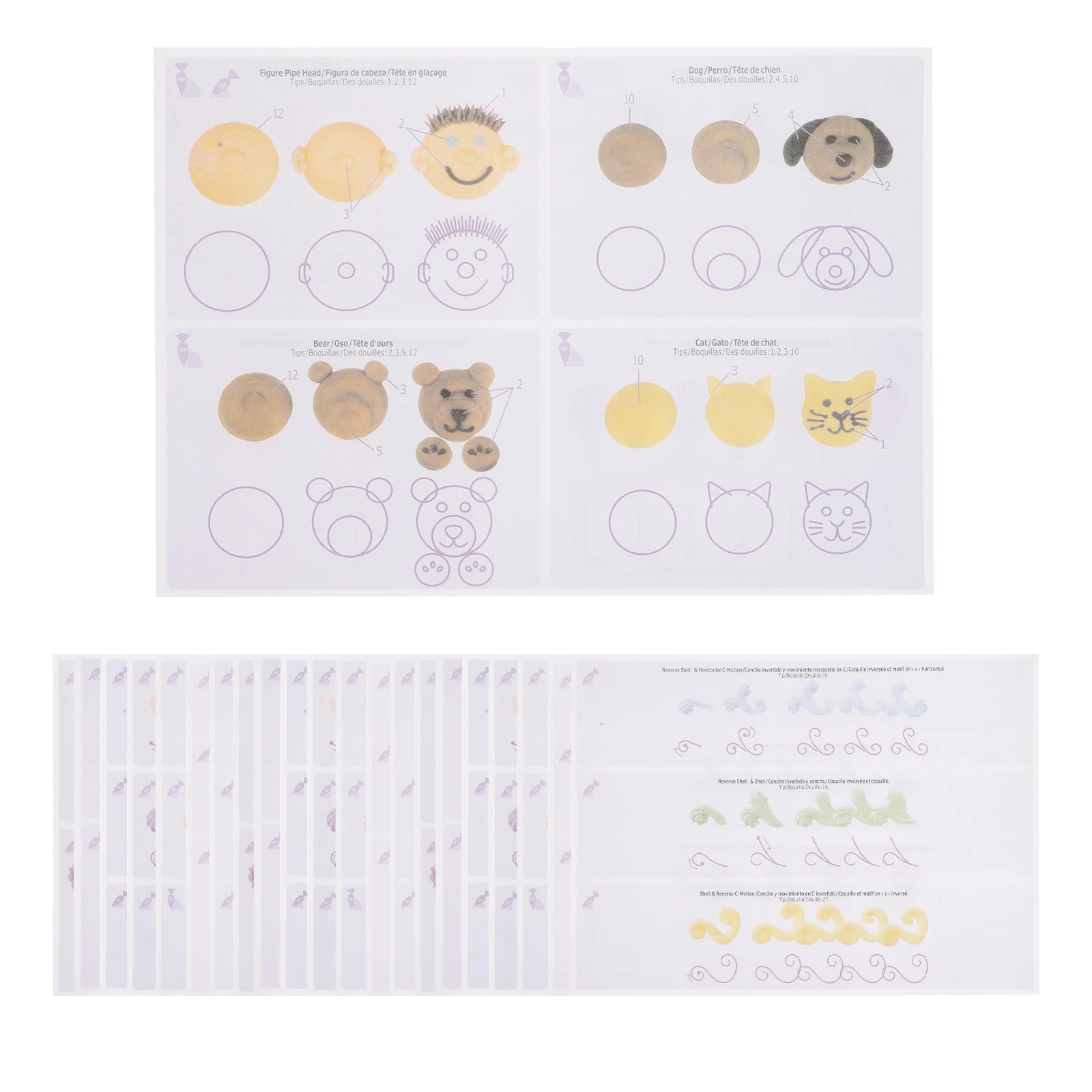 

Cake Pastry Decorating Kit Fondant Decorating Practice Paper For Beginners Piping Tips Set Gifts
