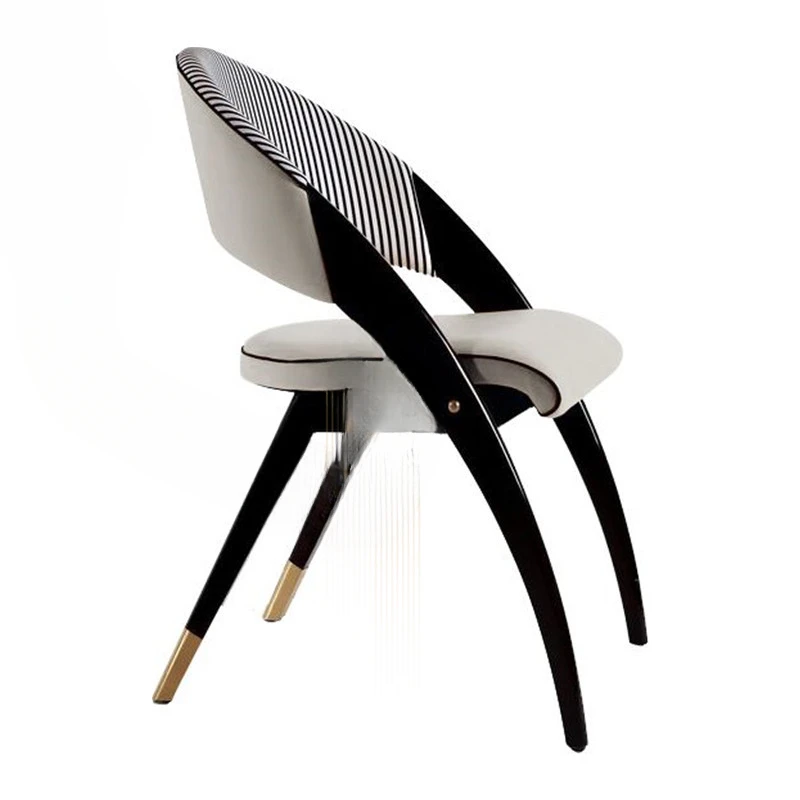 

Creative solid wood single chair model room book restaurant