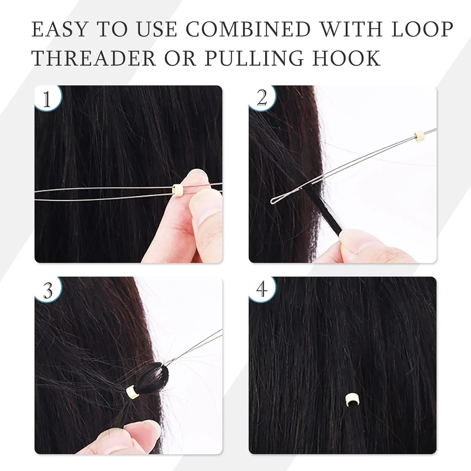Silicone Lined Micro Rings Links Beads for I Tip Human Hair Extensions Tools 500pcs/1000pcs