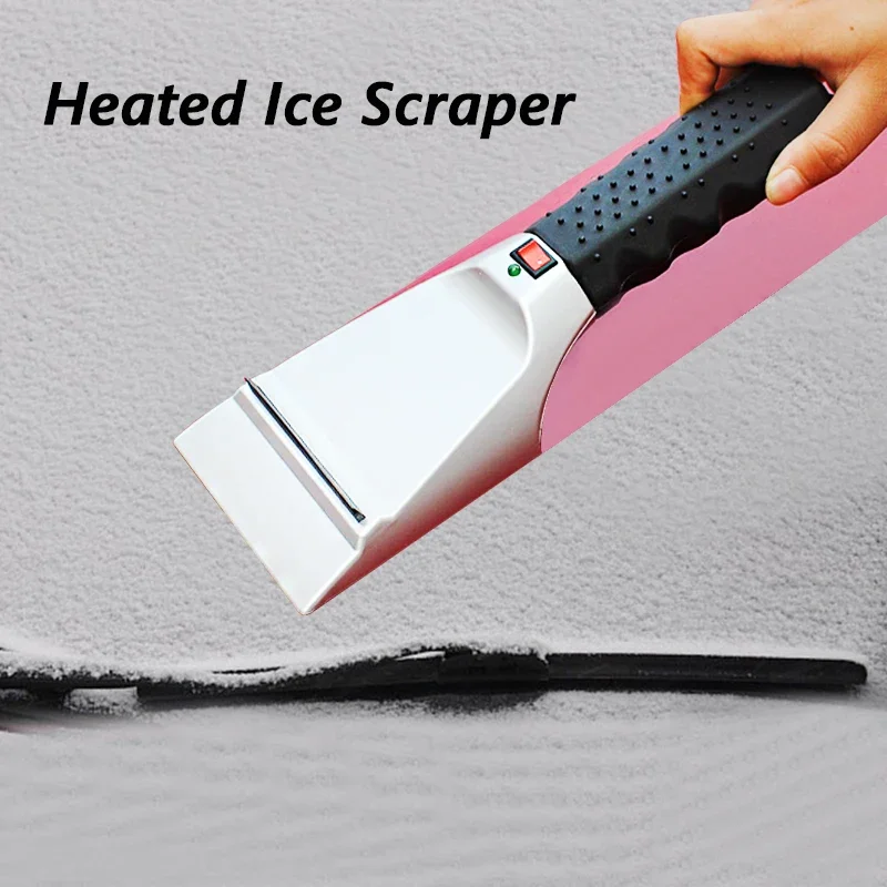 EAFC Electric Heater Ice Scraper Car Snow Removal Shovel Windshield Glass Defrost Clean Tools for 12V Automobiles