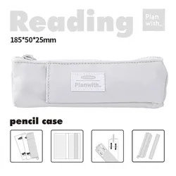Compact & Durable Pencil Case with Straps - High - Capacity Soft Storage Bag (Grey)