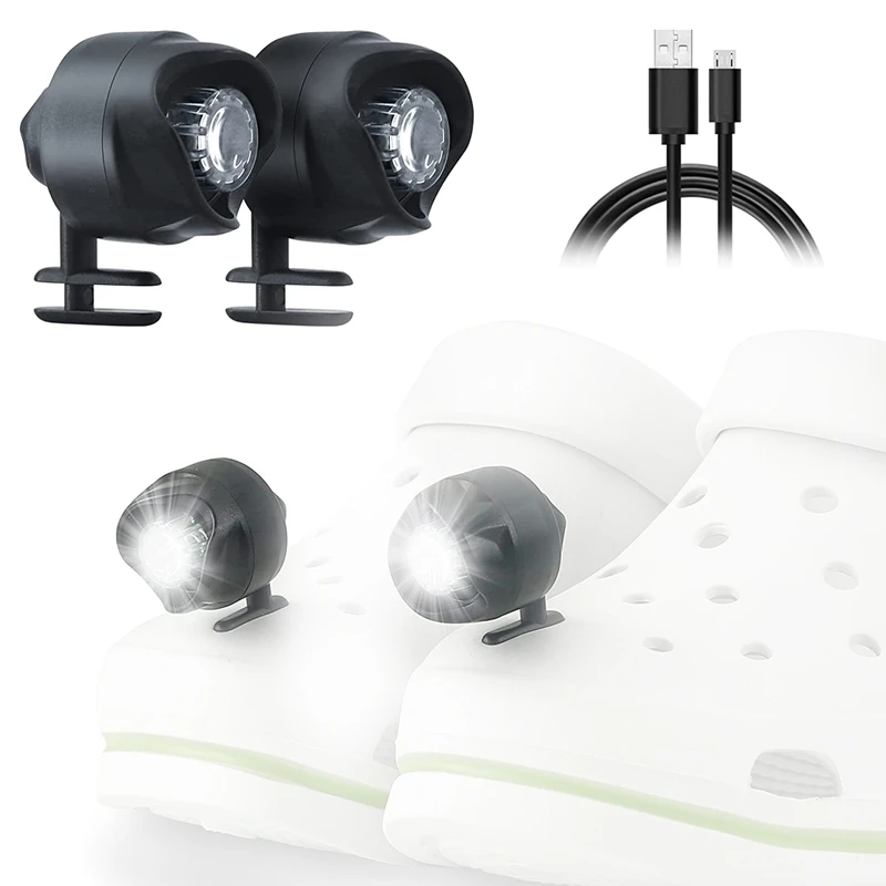 2 Pcs Headlights Clogs Shoe Headlights For Croc 3 Lighting Modes In The