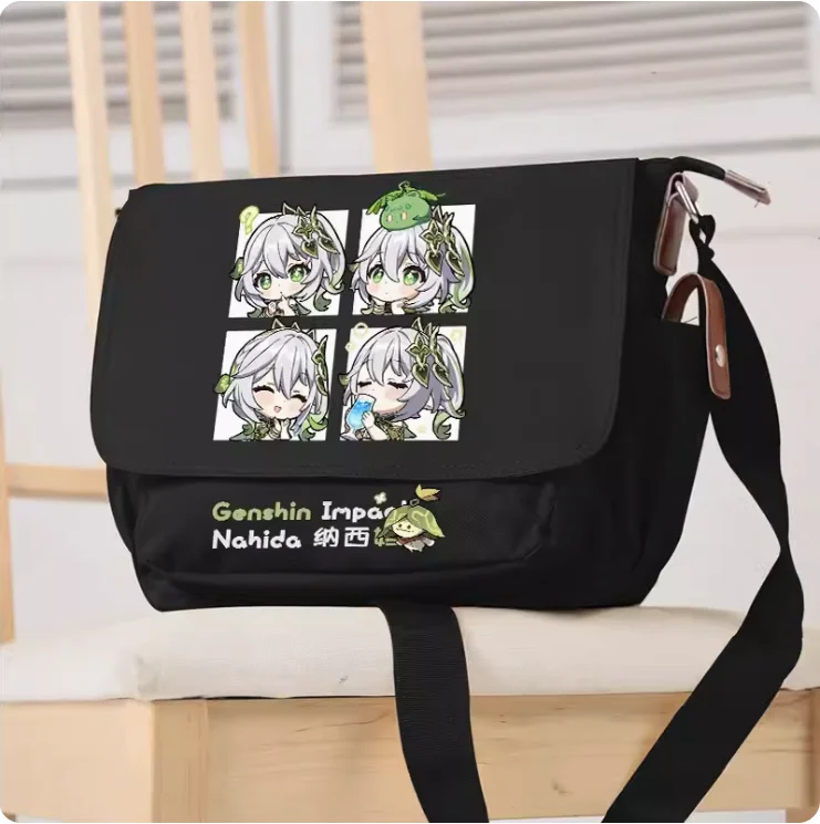 Anime Genshin Impact Nahida Cosplay Casual Oxford Messenger Bag Schoolbag Shoulder Bag Student Teenage Gift B092