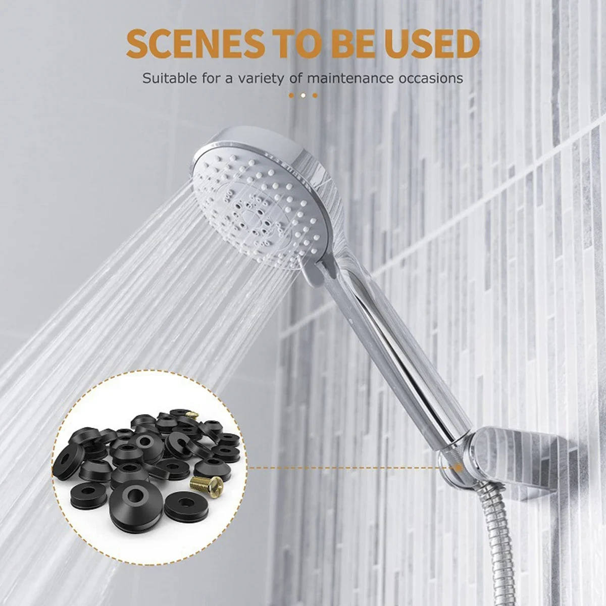 106Pcs Faucet Washer Assortment Kit Rubber Flat and Beveled Washers Set Durable Faucet Sealing Washer Gasket Replacement with