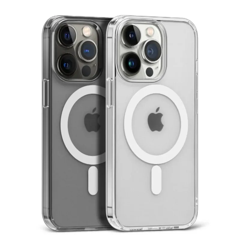 Magnetic Original Clear Case For iPhone 17 16 15 14 Plus 13 12 Mini 11 Pro Max 16E 17E Funda For Magsafe Transparent Cover