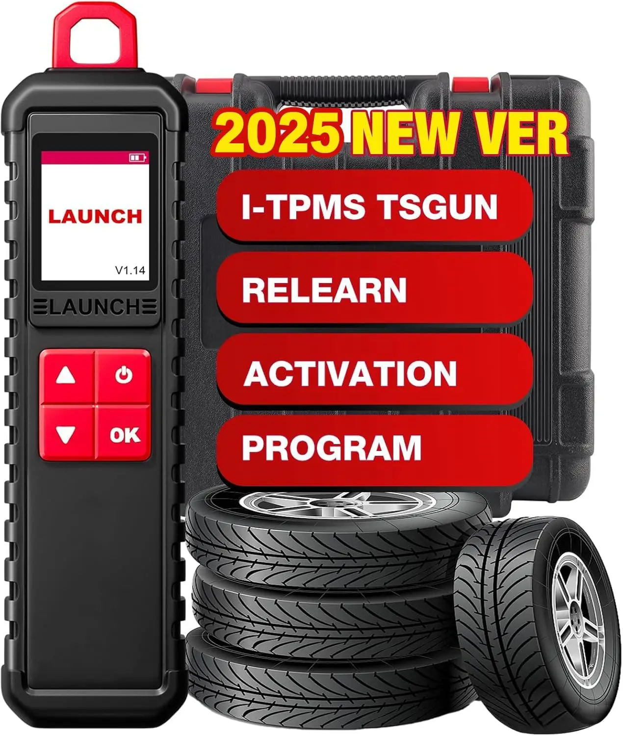 LAUNCH X-431 i-TPMS TSGUN Tire Pressure Detector Tool,Relearn,Reset and Coding TPMS sensors,Work with Launch X431 scanner